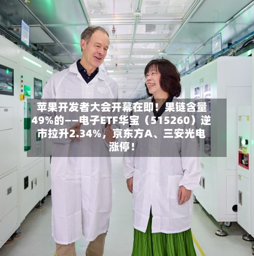 苹果开发者大会开幕在即！果链含量49%的——电子ETF华宝（515260）逆市拉升2.34%	，京东方A、三安光电涨停！-第2张图片