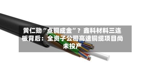 黄仁勋“点铜成金”？鑫科材料三连板背后：全资子公司高速铜缆项目尚未投产-第2张图片