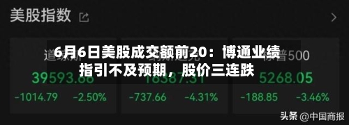 6月6日美股成交额前20：博通业绩指引不及预期，股价三连跌-第2张图片