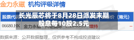 长光辰芯将于8月28日派发末期股息每10股2.5元-第2张图片