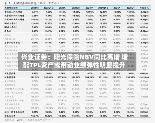 兴业证券：阳光保险NBV同比高增 增配TPL资产或带动业绩弹性明显提升-第2张图片