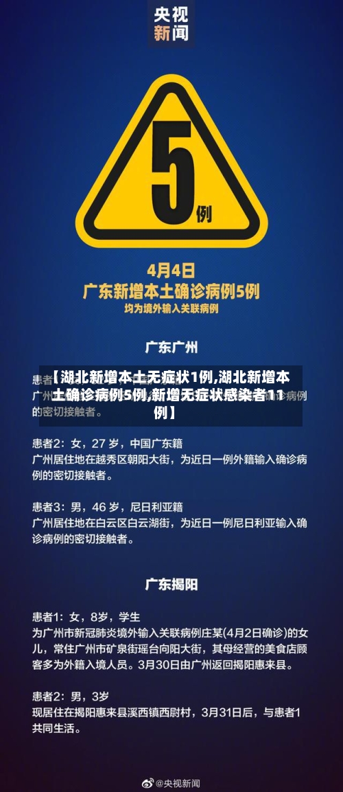 【湖北新增本土无症状1例,湖北新增本土确诊病例5例,新增无症状感染者11例】