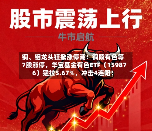 铜、钼龙头狂掀涨停潮！铜陵有色等7股涨停，华宝基金有色ETF（159876）猛拉5.67%，冲击4连阳！-第2张图片