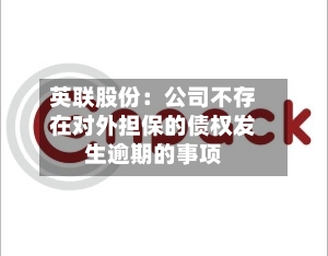 英联股份：公司不存在对外担保的债权发生逾期的事项-第2张图片