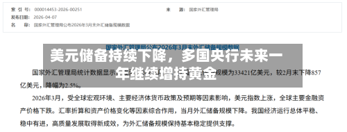 美元储备持续下降，多国央行未来一年继续增持黄金-第3张图片