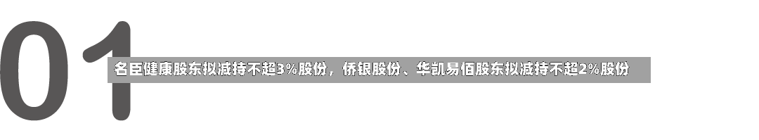 名臣健康股东拟减持不超3%股份，侨银股份、华凯易佰股东拟减持不超2%股份-第2张图片