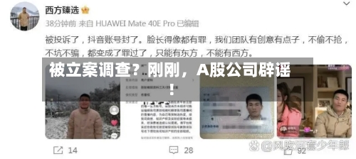 被立案调查？刚刚，A股公司辟谣！-第2张图片