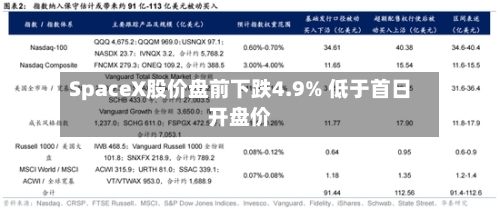 SpaceX股价盘前下跌4.9% 低于首日开盘价-第2张图片