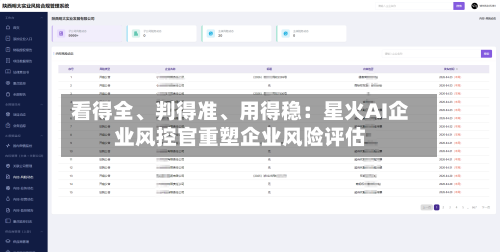 看得全、判得准、用得稳：星火AI企业风控官重塑企业风险评估
