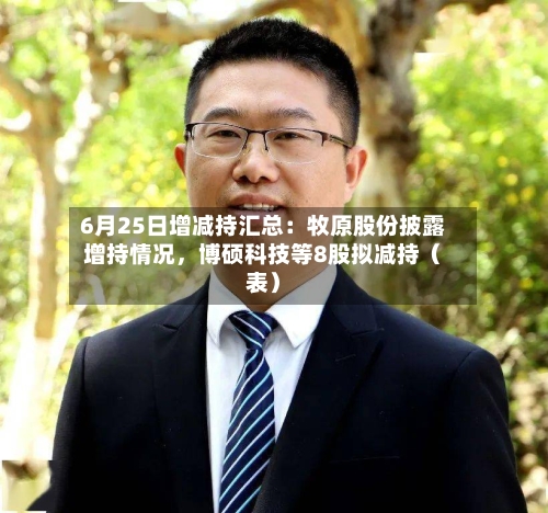 6月25日增减持汇总：牧原股份披露增持情况，博硕科技等8股拟减持（表）-第2张图片