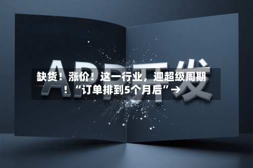 缺货！涨价！这一行业，迎超级周期！“订单排到5个月后	”→-第3张图片