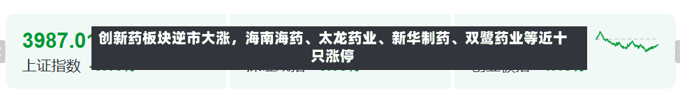 创新药板块逆市大涨，海南海药、太龙药业、新华制药	、双鹭药业等近十只涨停-第2张图片