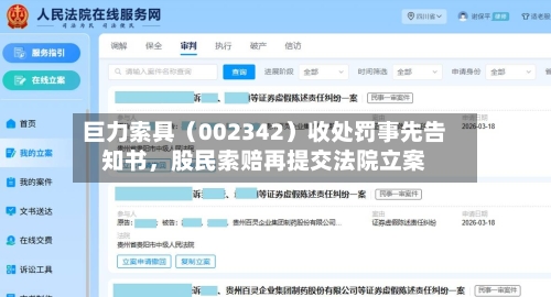 巨力索具（002342）收处罚事先告知书，股民索赔再提交法院立案-第2张图片