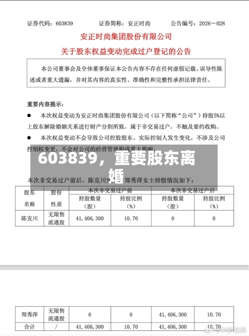 603839，重要股东离婚-第2张图片