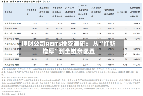 理财公司REITs投资调研： 从“打新增厚”到全链条配置-第2张图片