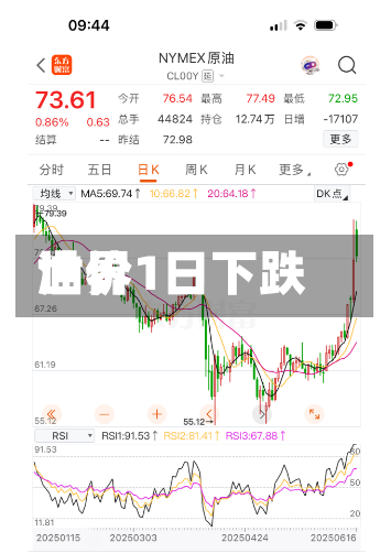 世界油价1日下跌