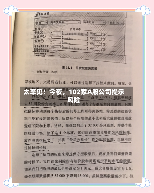 太罕见！今夜，102家A股公司提示风险-第3张图片