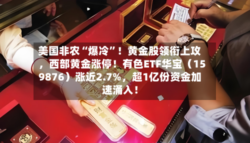 美国非农“爆冷	”！黄金股领衔上攻，西部黄金涨停！有色ETF华宝（159876）涨近2.7%	，超1亿份资金加速涌入！-第3张图片