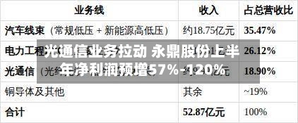 光通信业务拉动 永鼎股份上半年净利润预增57%-120%